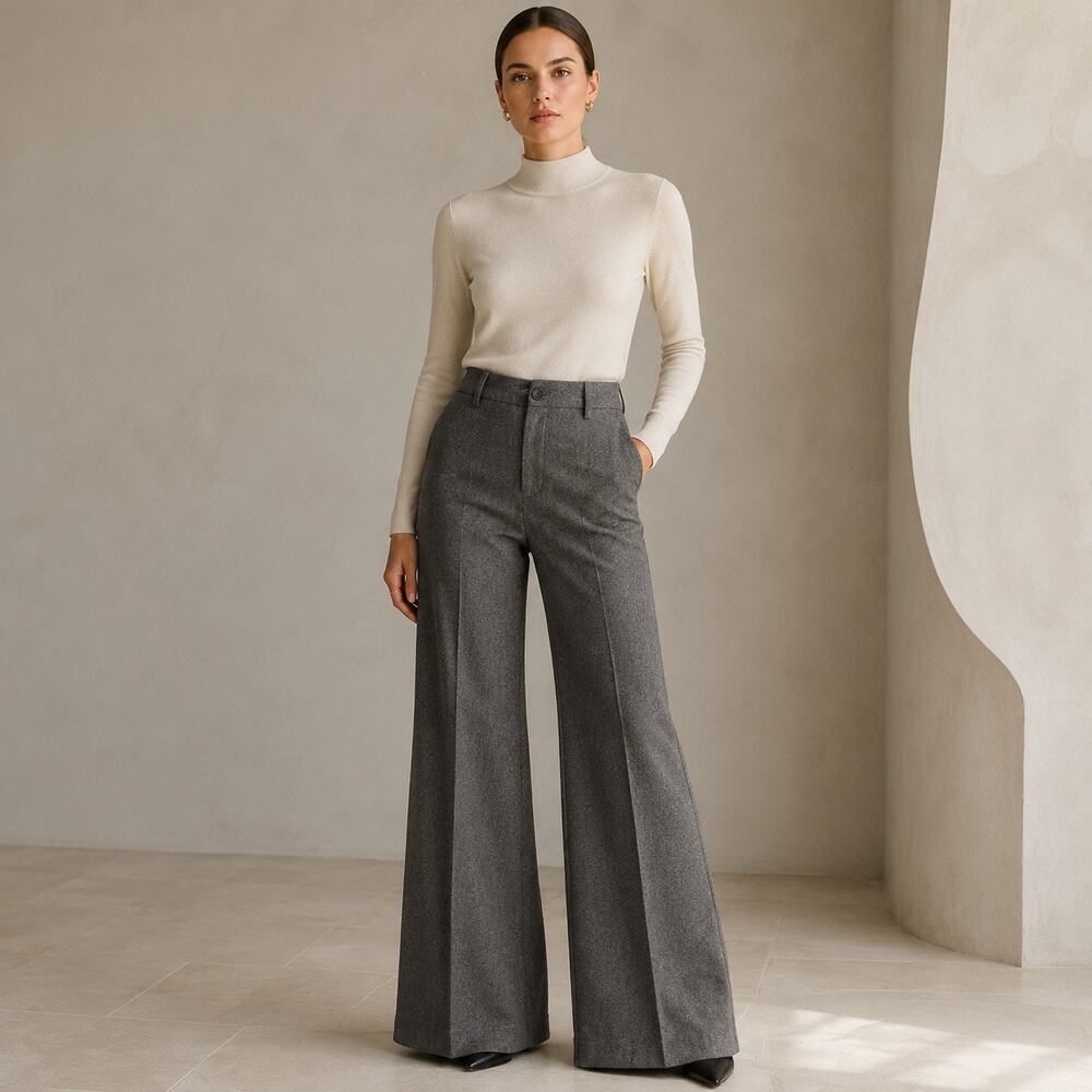Office Siren Y2K Rare Archival Marc Jacobs Charcoal Wool Cashmere Flare Trousers